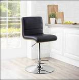 Bayside furnishings grey bonded leather gas lift bar stool deals