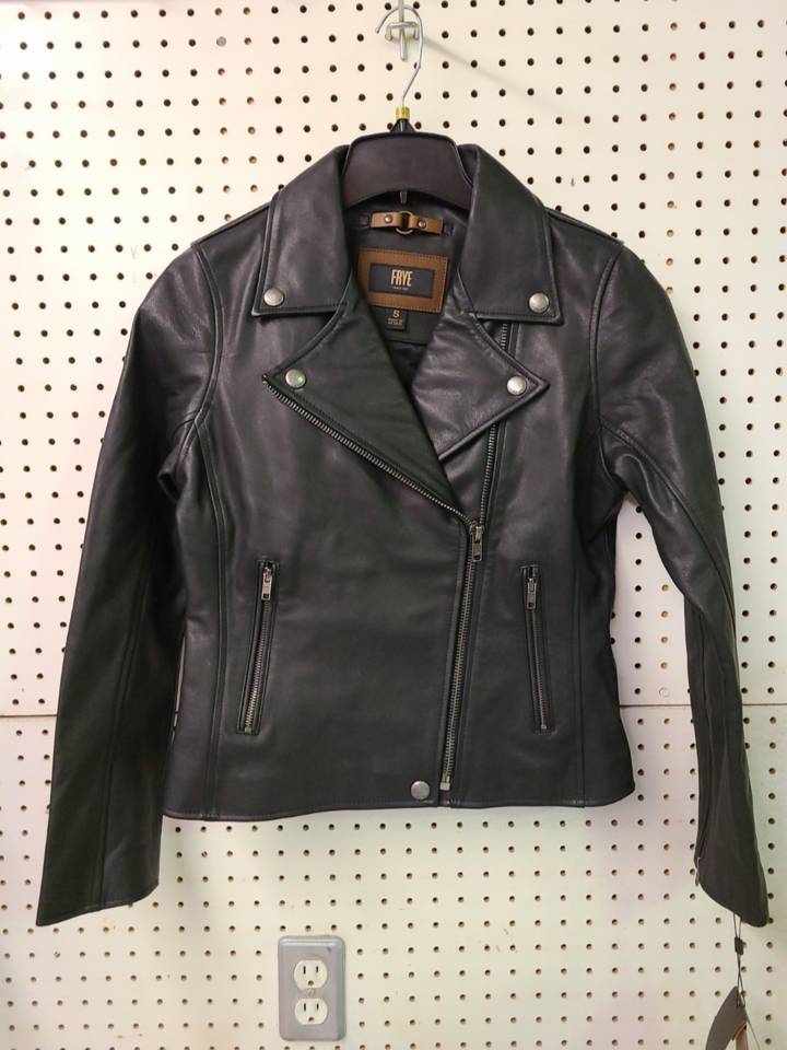 Frye leather jacket womens sale