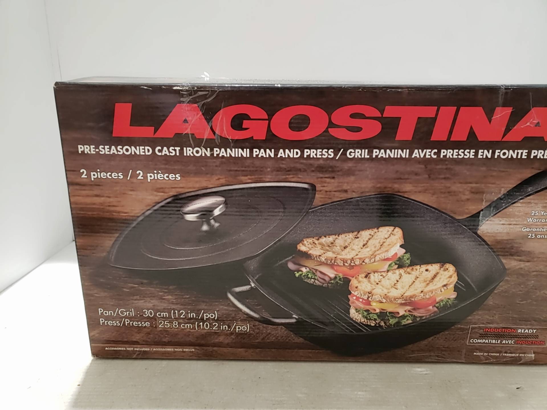 cast iron panini pan with press