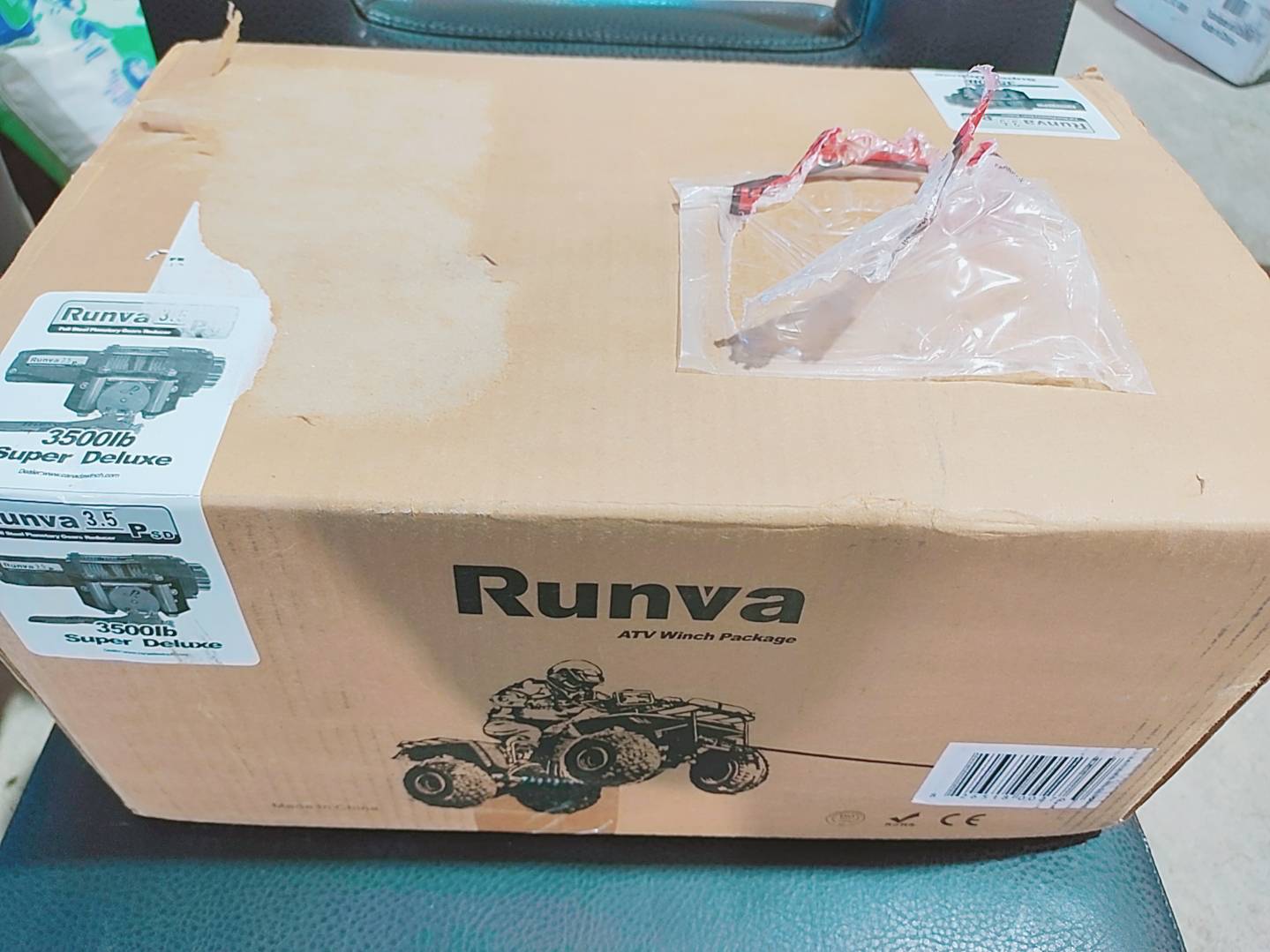 3,500 lb. Runva 3.5 PS 1588 kg ATV Electric Winch with Synthetic Rope