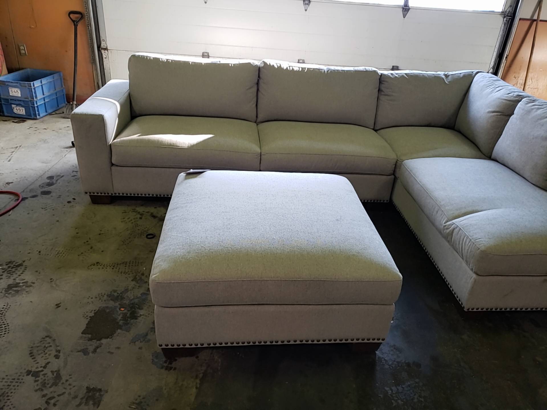 Bainbridge sinclair fabric store sectional with ottoman