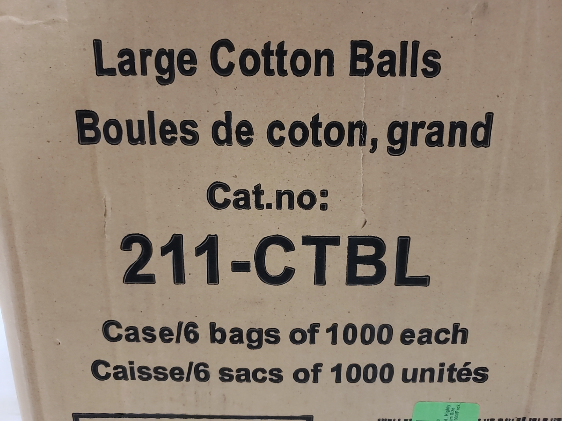 Large Non-Sterile Cotton Balls, 1000/Bag