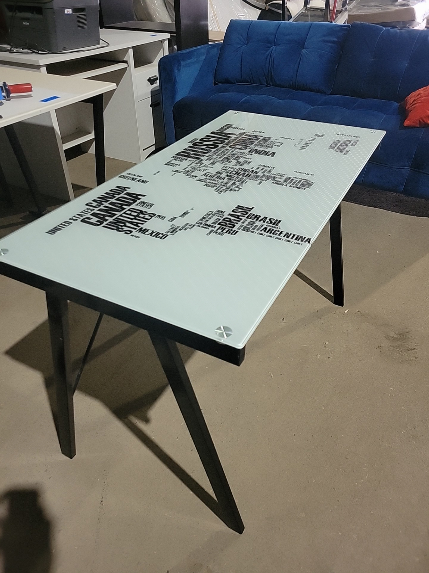 Glass Map Work Table PBR Auctions