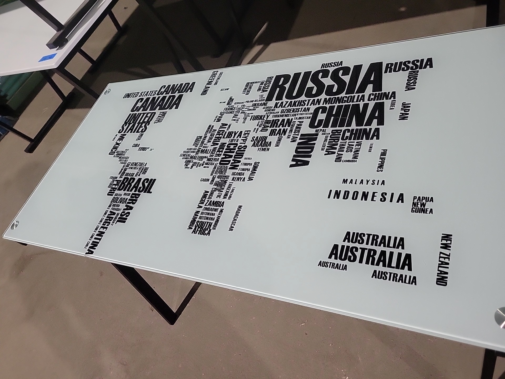 Glass Map Work Table PBR Auctions